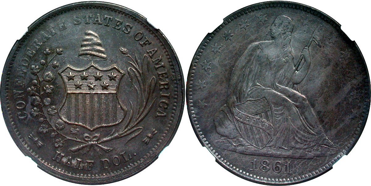 The-Rare-1861-50c-W-12-Csa-Original-Half-Dollar-And-The-Scott-Restrikes